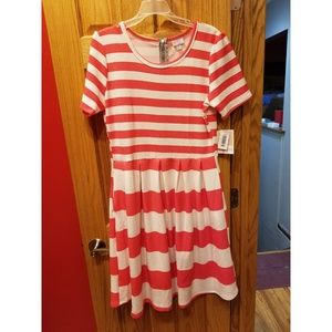 NTW LuLaRoe Amelia Size XL Coral Stripe Dress